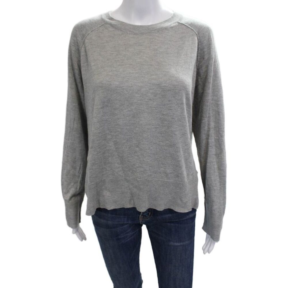 Line Womens Long Sleeves Crew Neck Sweater Heather Grey Size Medium